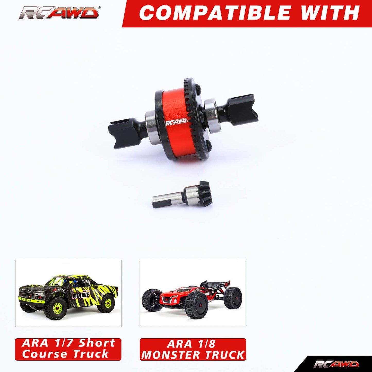 RCAWD ARRMA 6S RCAWD Arrma 1/7 1/8Upgrades Differential Set with Input gear D2-ARA310957