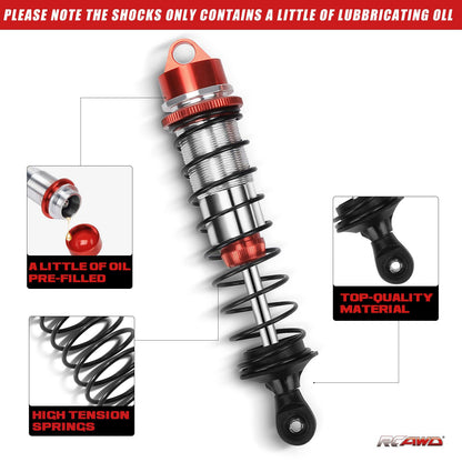 RCAWD ARRMA 6S RCAWD Arrma 117mm 134MM Front Rear Shock Absorber 5mm shaft 16mm Bore