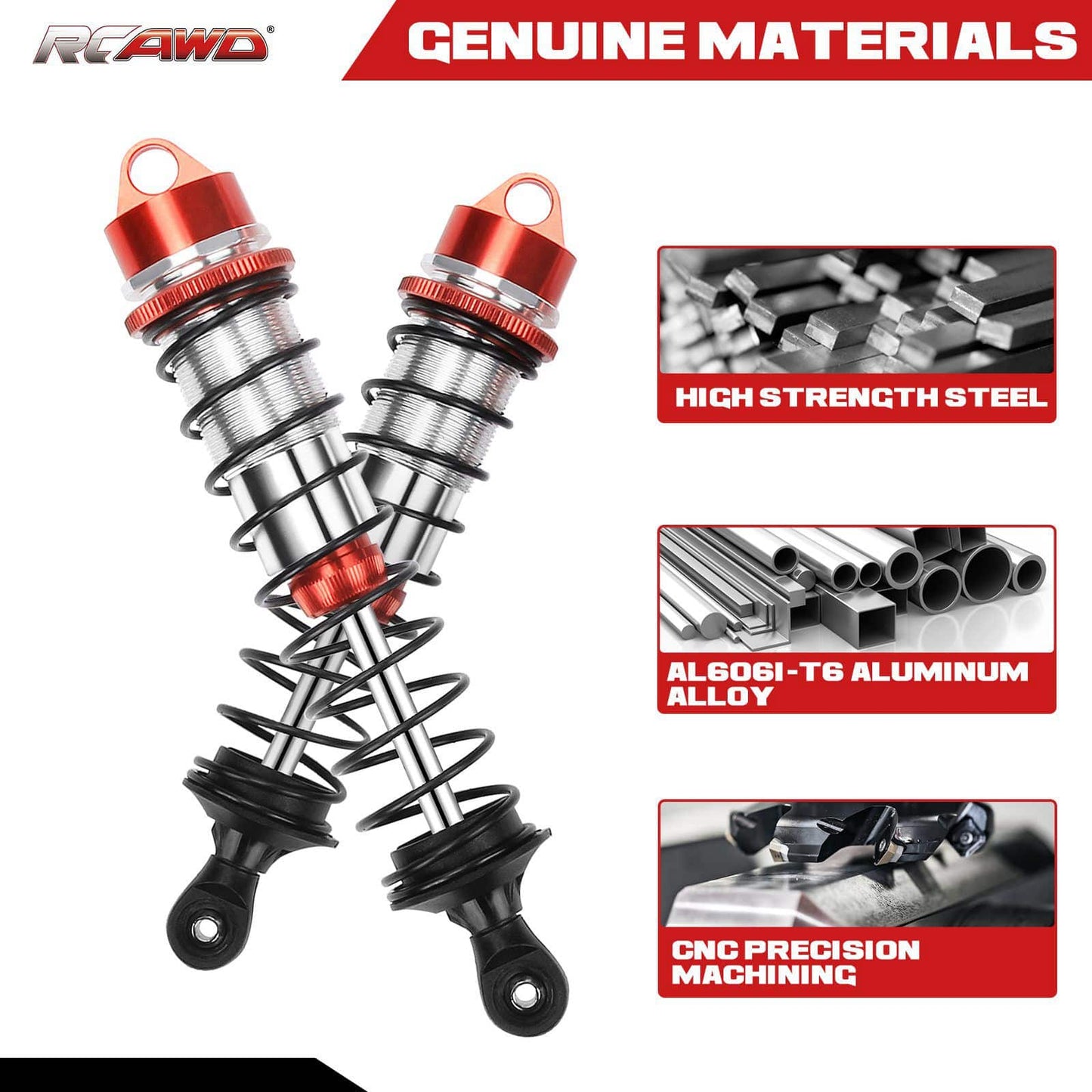 RCAWD ARRMA 6S RCAWD Arrma 117mm 134MM Front Rear Shock Absorber 5mm shaft 16mm Bore