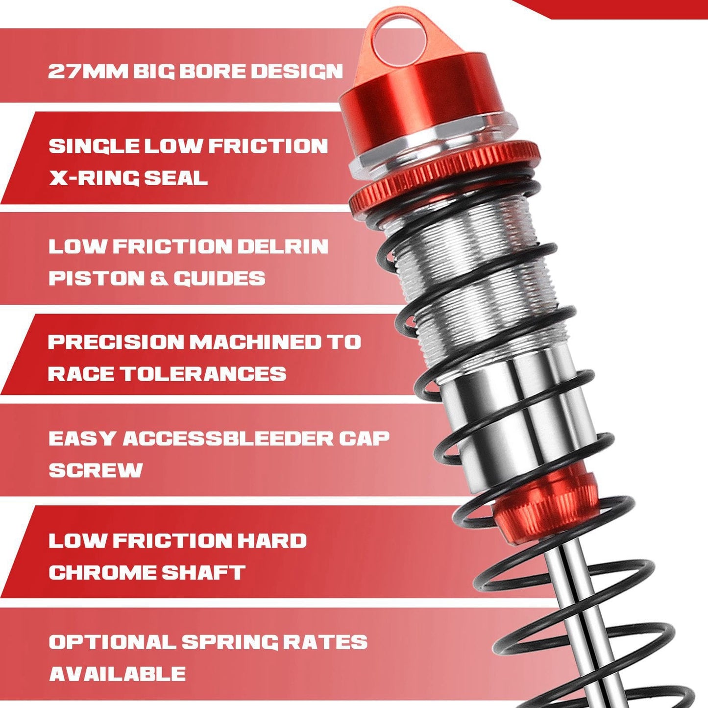 RCAWD ARRMA 6S RCAWD Arrma 117mm 134MM Front Rear Shock Absorber 5mm shaft 16mm Bore