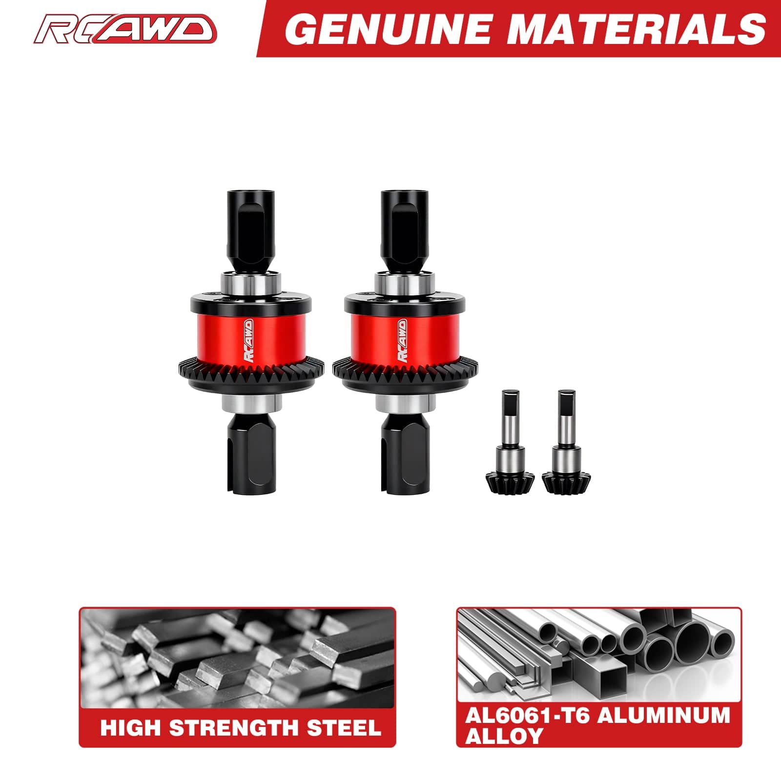 RCAWD ARRMA 6S RCAWD ARRMA 6S 8S 42T Front Rear Differential Set with 15T Input Gear Limited Slip Kits