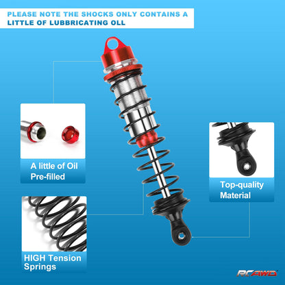 RCAWD ARRMA 6S RCAWD Arrma 6s big bore shocks for Mojave 6s blx talion senton  4WD RTR 4pcs Red