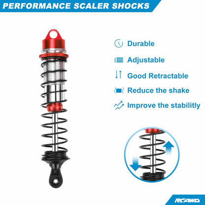 RCAWD ARRMA 6S RCAWD Arrma 6s big bore shocks for Mojave 6s blx talion senton  4WD RTR 4pcs Red
