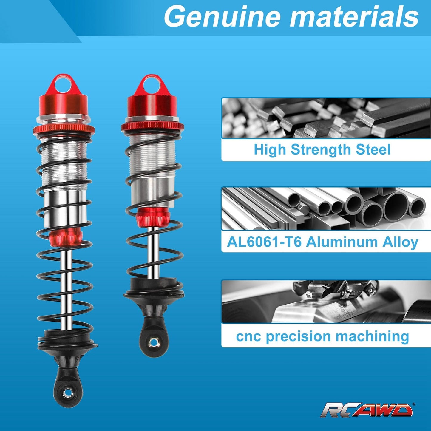 RCAWD ARRMA 6S RCAWD Arrma 6s big bore shocks for Mojave 6s blx talion senton  4WD RTR 4pcs Red