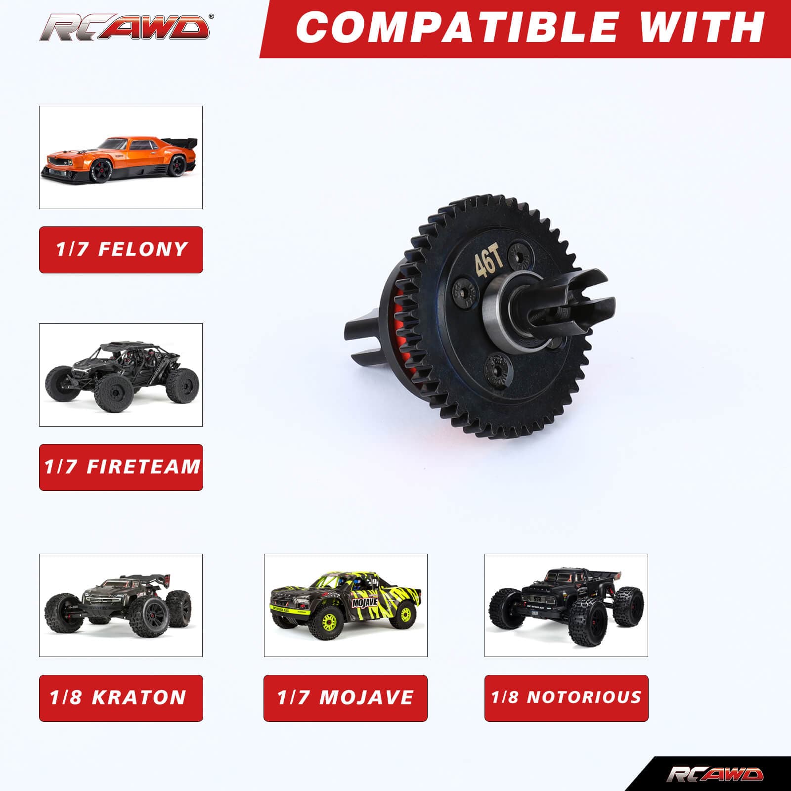 RCAWD ARRMA 6S RCAWD Arrma 6S Center Diff Set 46T 50T Aluminum