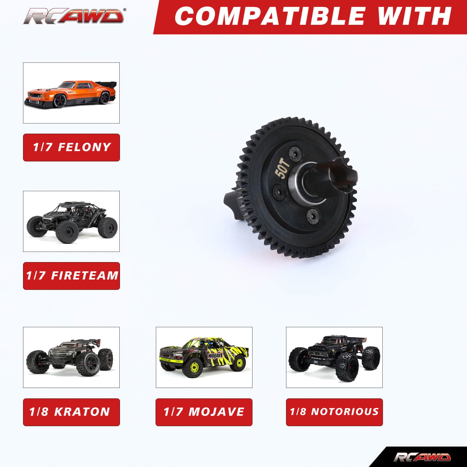 RCAWD ARRMA 6S RCAWD Arrma 6S Center Diff Set 46T 50T Aluminum