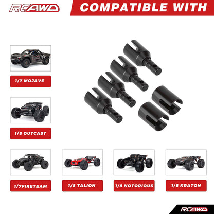 RCAWD ARRMA 6S RCAWD Arrma 6S EXB Steel Diff Outdrive Output Cups Set with Input Shaft Cup