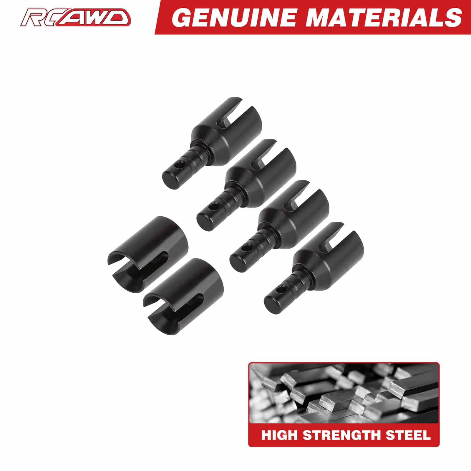 RCAWD Arrma 6S Steel Diff Outdrive Output Cups Set with Input
