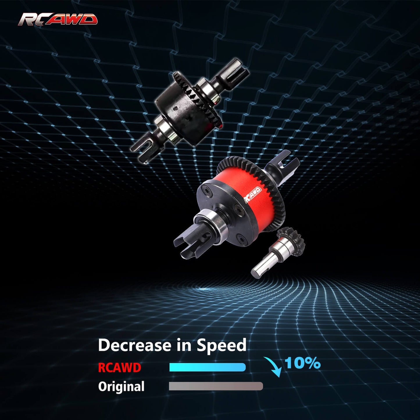 RCAWD ARRMA 6S RCAWD Arrma 6S RTR 38T 42T 45T Front Rear Diff Set with 9T 14T 15T Input Gear