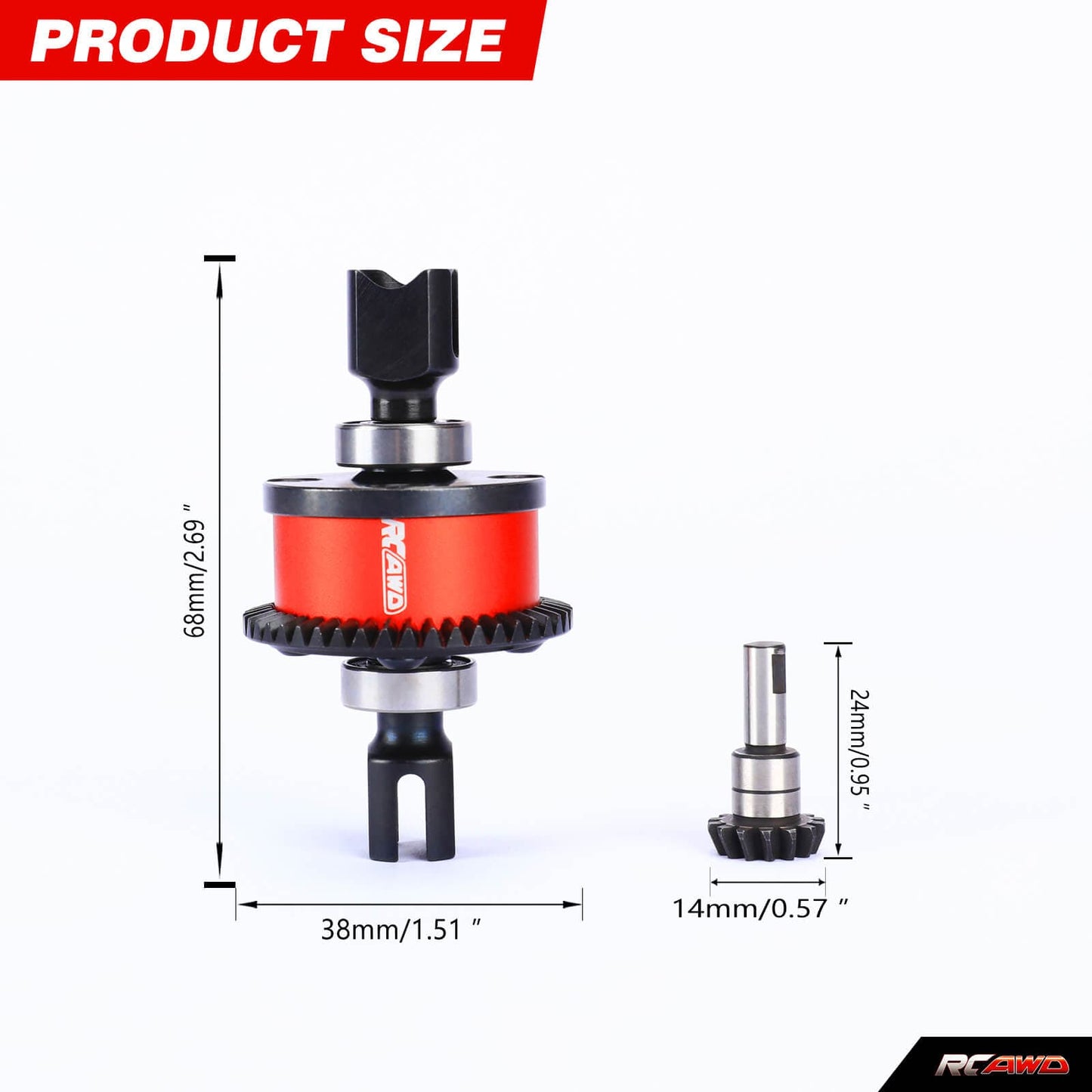 RCAWD ARRMA 6S RCAWD Arrma 6S RTR 38T 42T 45T Front Rear Diff Set with 9T 14T 15T Input Gear