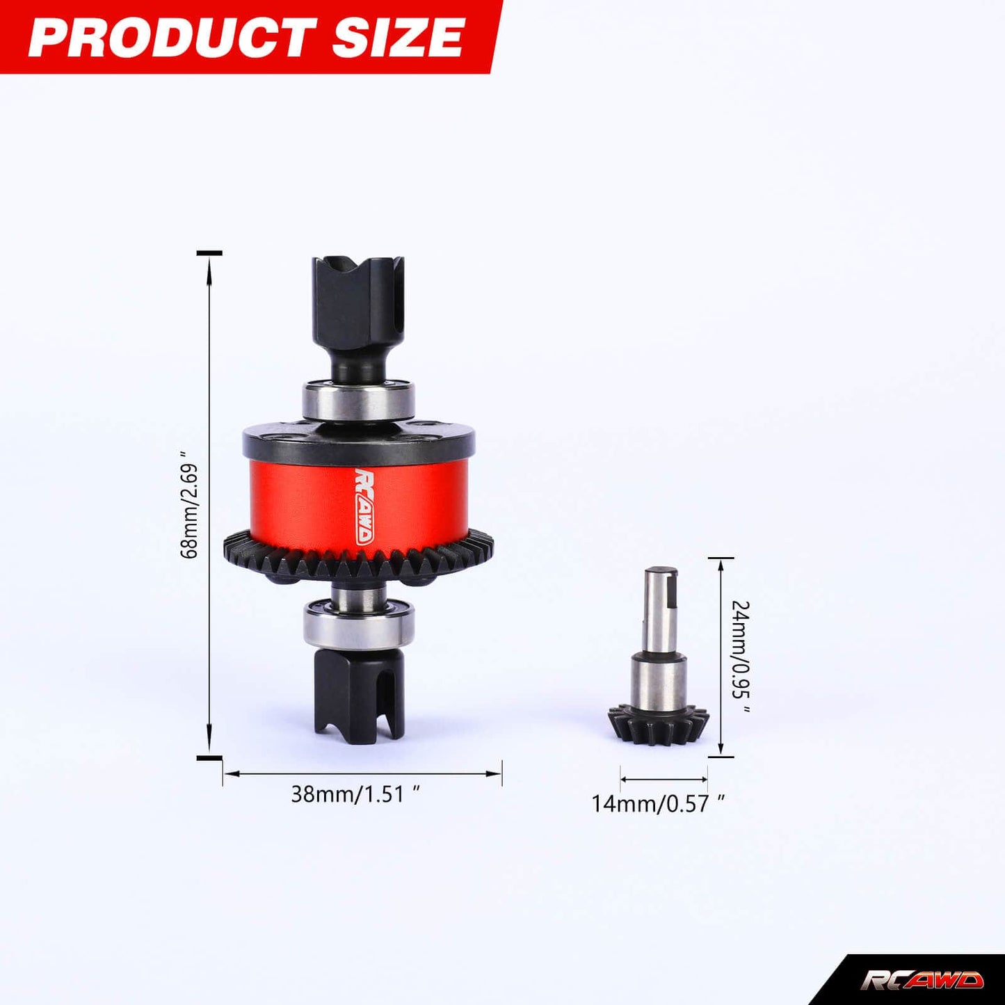 RCAWD ARRMA 6S RCAWD Arrma 6S Upgrades 42T Front Rear Diff Set with 15T Input Gear