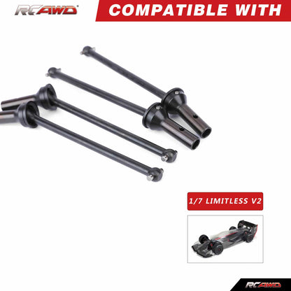 RCAWD ARRMA 6S RCAWD LIMITLESS 126MM Alum Alloy CVD Drive Shaft Set For Arrma 1/7 Upgrade Parts