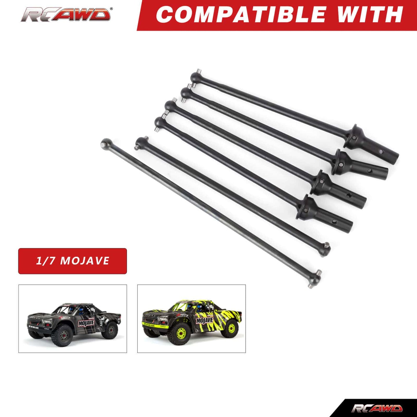 RCAWD ARRMA 6S RCAWD MOJAVES 145MM Alum Alloy CVD Drive Shaft Set For Arrma 1/7 MOJAVES Upgrade Parts