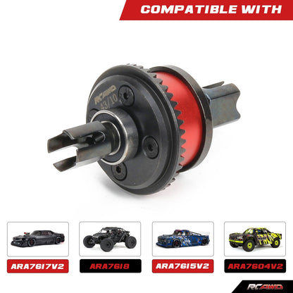 RCAWD ARRMA 6S Red RCAWD Arrma 6s EXB Upgrades Differential Diff Active 43T F/R Diff Set ARA310990R