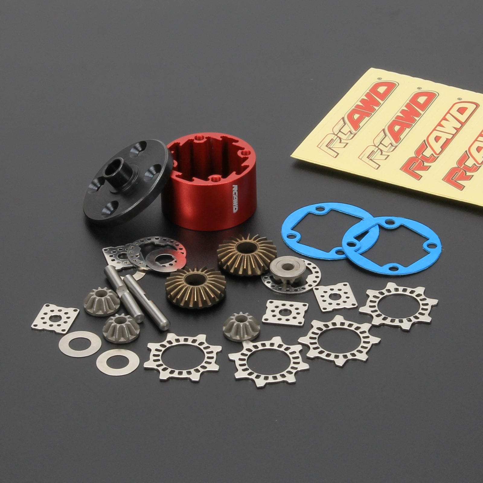 RCAWD ARRMA 6S Red RCAWD Arrma 6s EXB upgrades F/R Diff Case (29MM) with Steel Gear Set for Mojave Kraton Outcast Talion