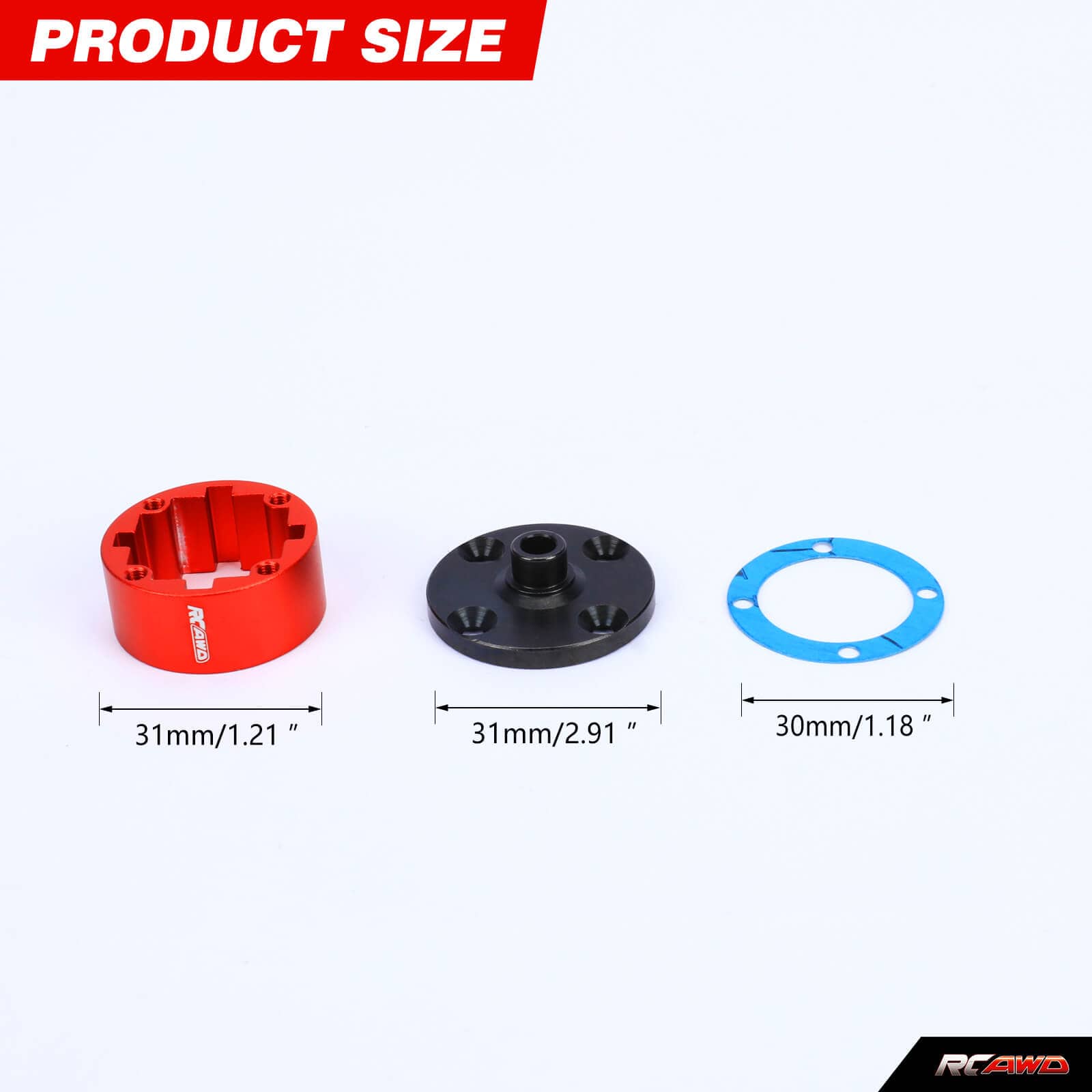 RCAWD ARRMA 6S Red RCAWD Arrma 6s RTR Front/Rear Metal Diff Set