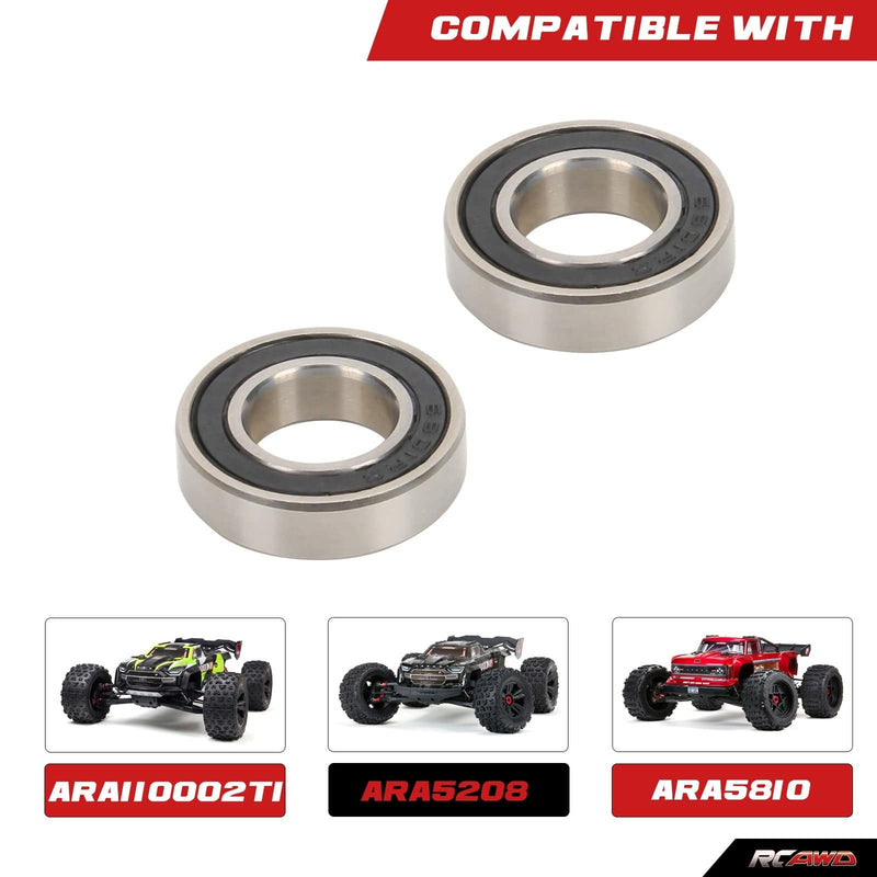 RCAWD Arrma 1/5 Kraton Outcast 8S Upgrades RC Steering Spindle Rear 12x24x6mm & 17x26x5mm Ball Bearing - RCAWD
