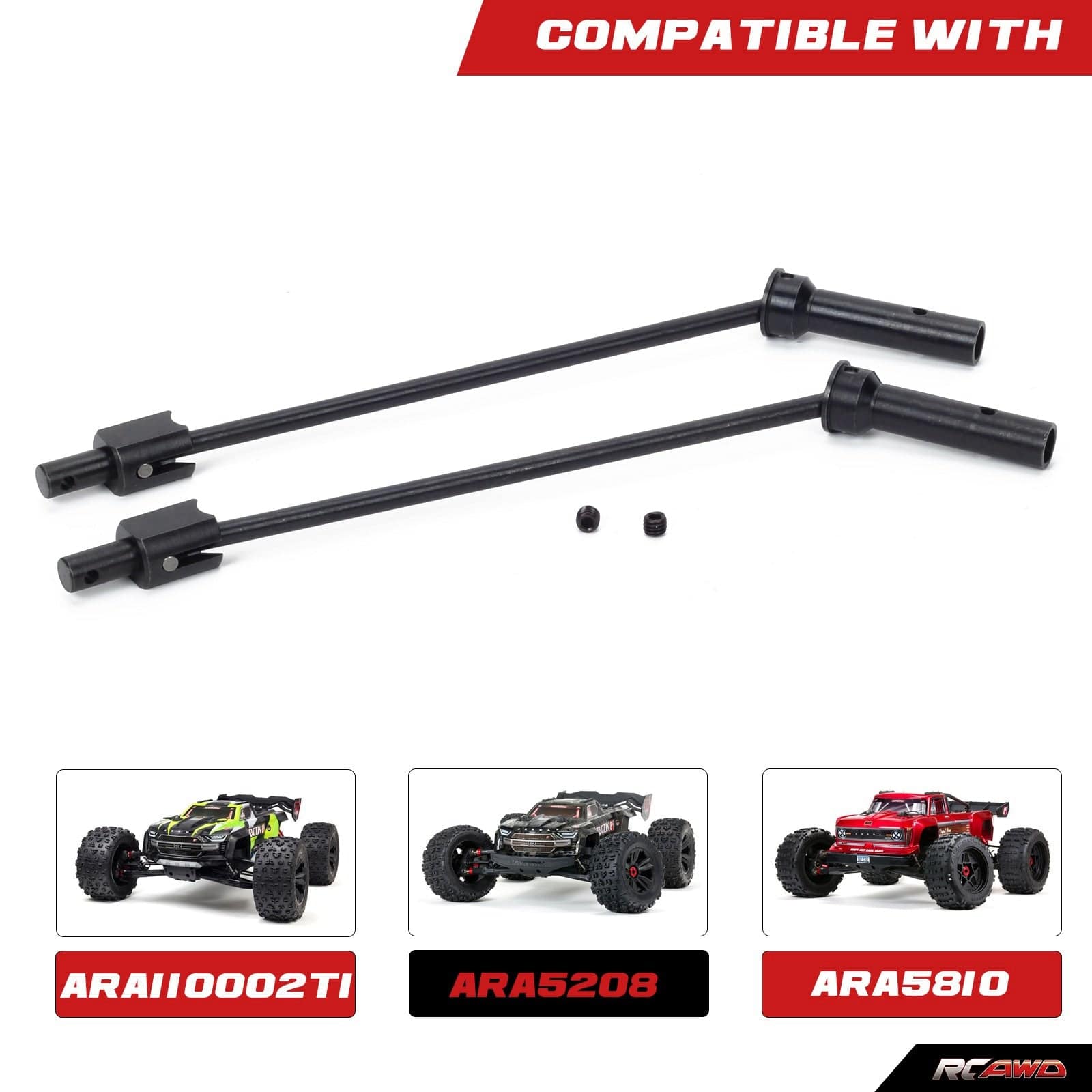 RCAWD ARRMA 8S 182mm RCAWD Arrma 1/5 Kraton Outcast 8S Upgrades 182mm F/R Driveshaft Set