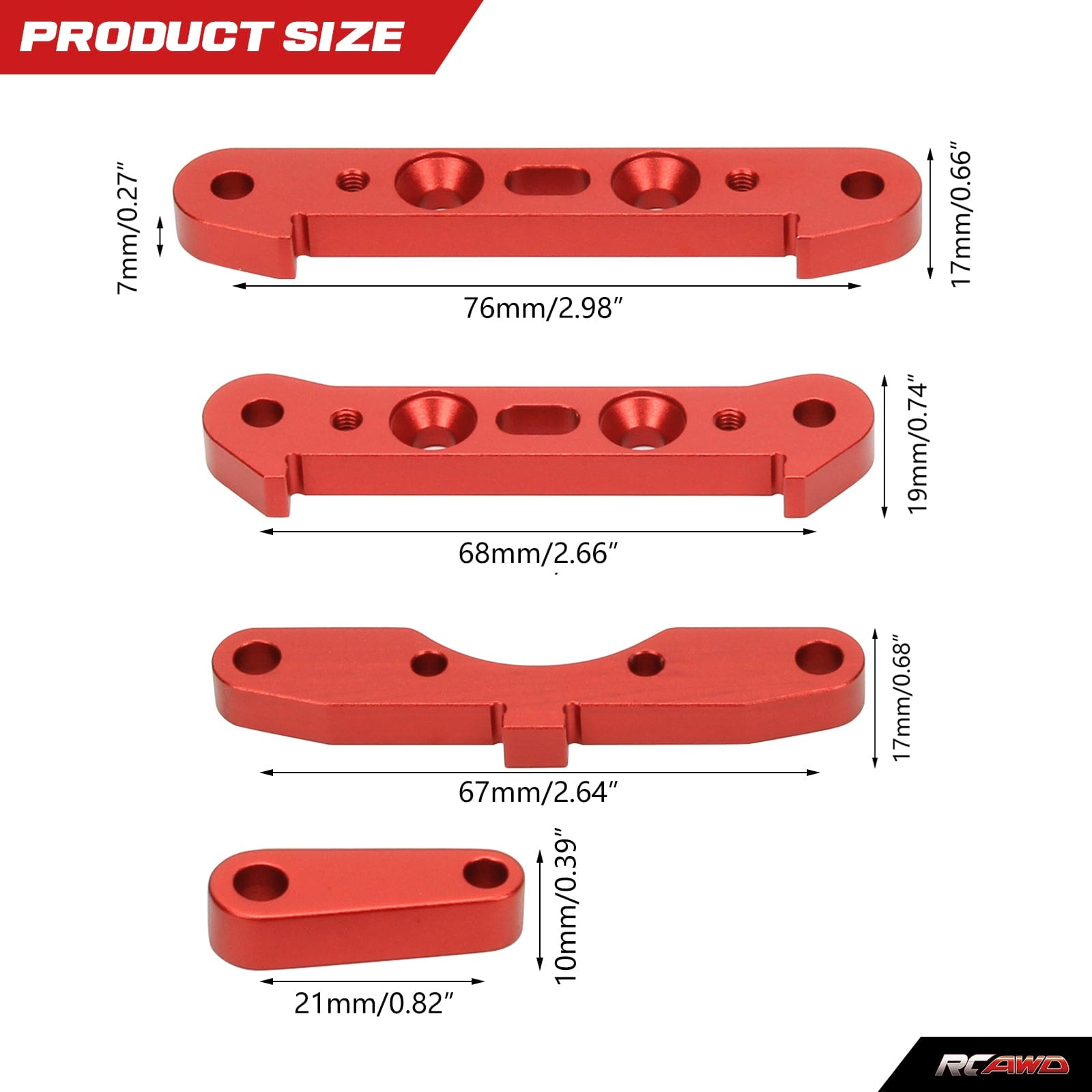 RCAWD ARRMA 8S RCAWD Arrma 1/5 Kraton Outcast 8S Aluminum Suspension Mounts Set