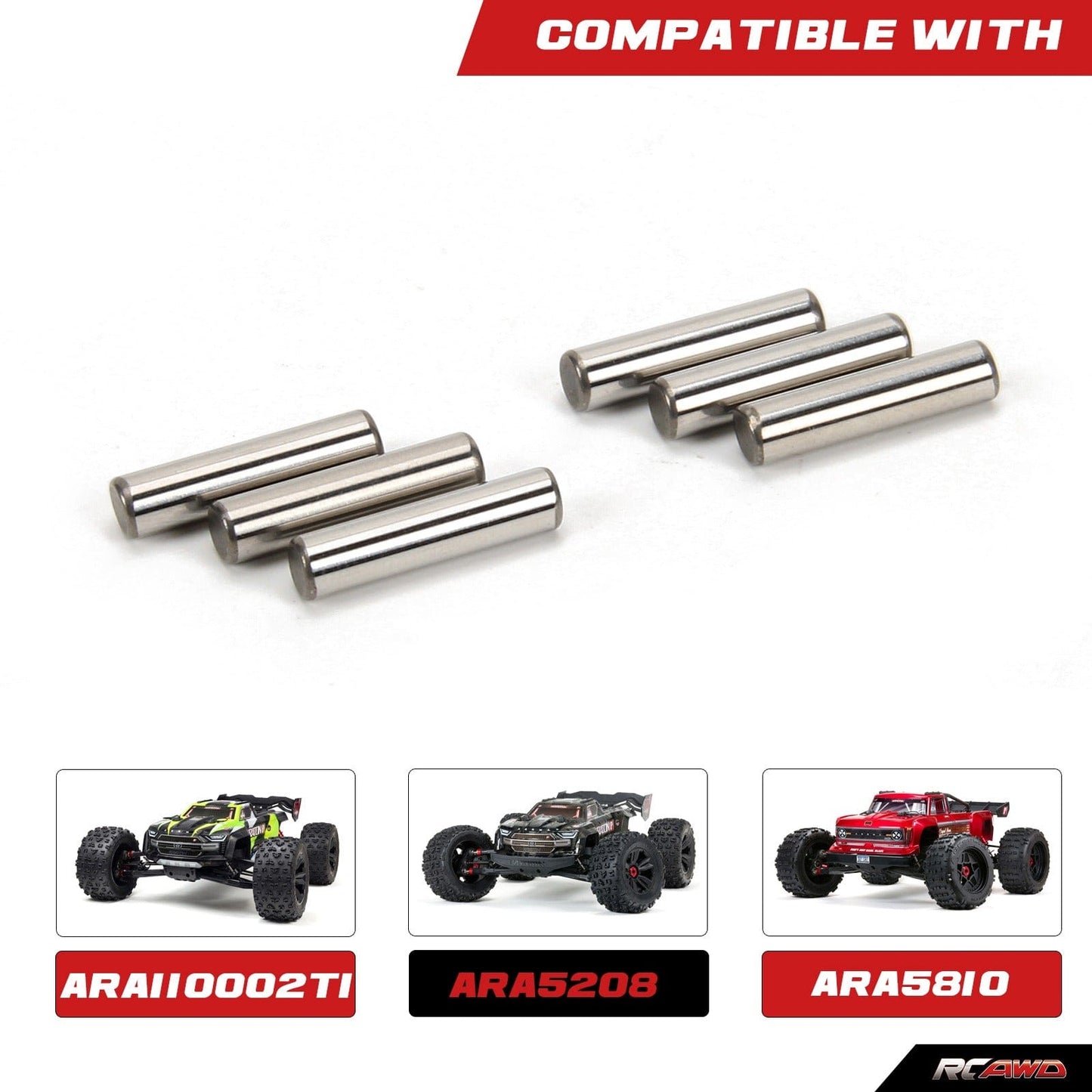 RCAWD ARRMA 8S RCAWD Arrma 1/5 Kraton Outcast 8S Upgrades 3.5x24mm & 3.5x14.8mm Pin 4pcs