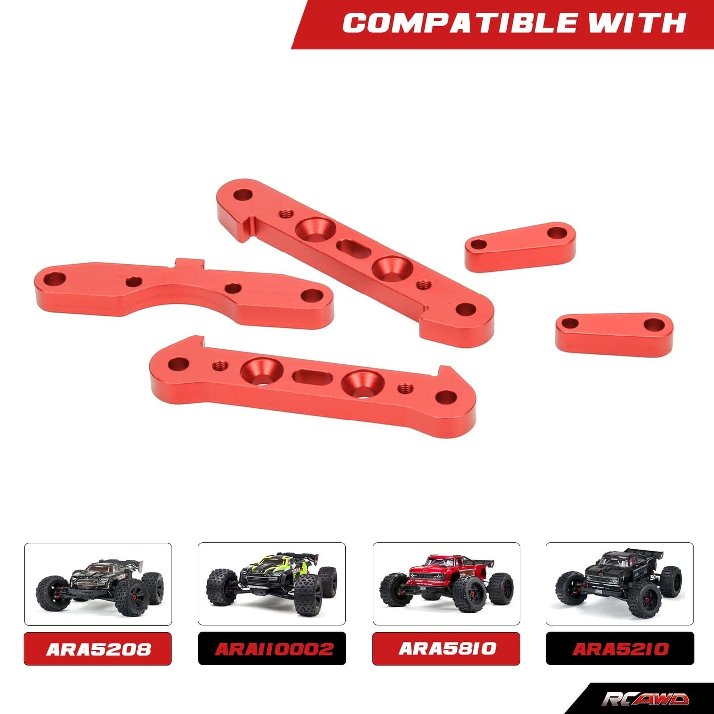 RCAWD ARRMA 8S RCAWD Arrma 1/5 Kraton Outcast 8S Upgrades Aluminum RC Suspension Arms Set