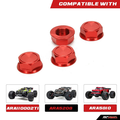 RCAWD ARRMA 8S RCAWD Arrma 1/5 Kraton Outcast 8S Upgrades Closed 24mm Aluminum Wheel Nut with Aluminum Wheel Hex Set