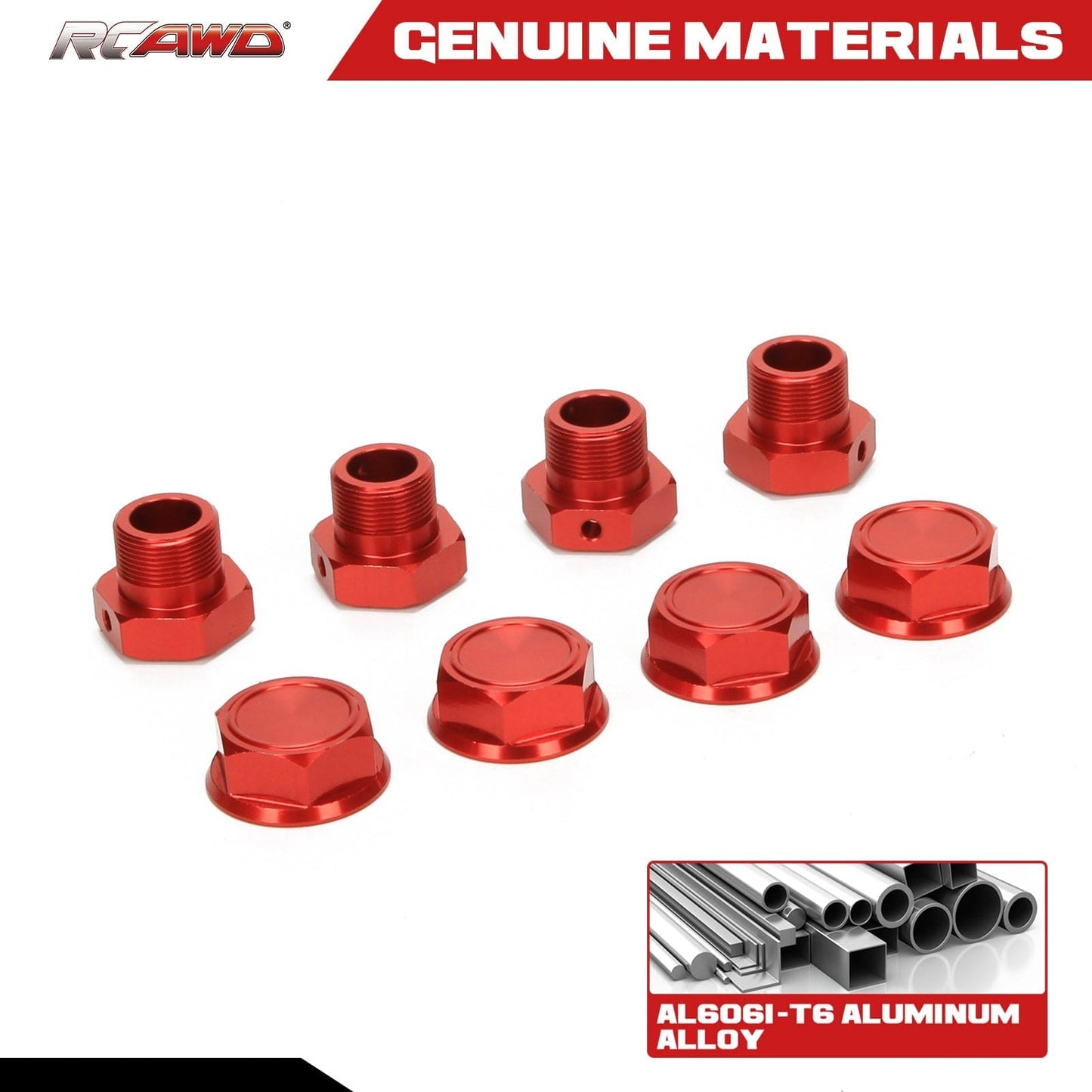 RCAWD ARRMA 8S RCAWD Arrma 1/5 Kraton Outcast 8S Upgrades Closed 24mm Aluminum Wheel Nut with Aluminum Wheel Hex Set