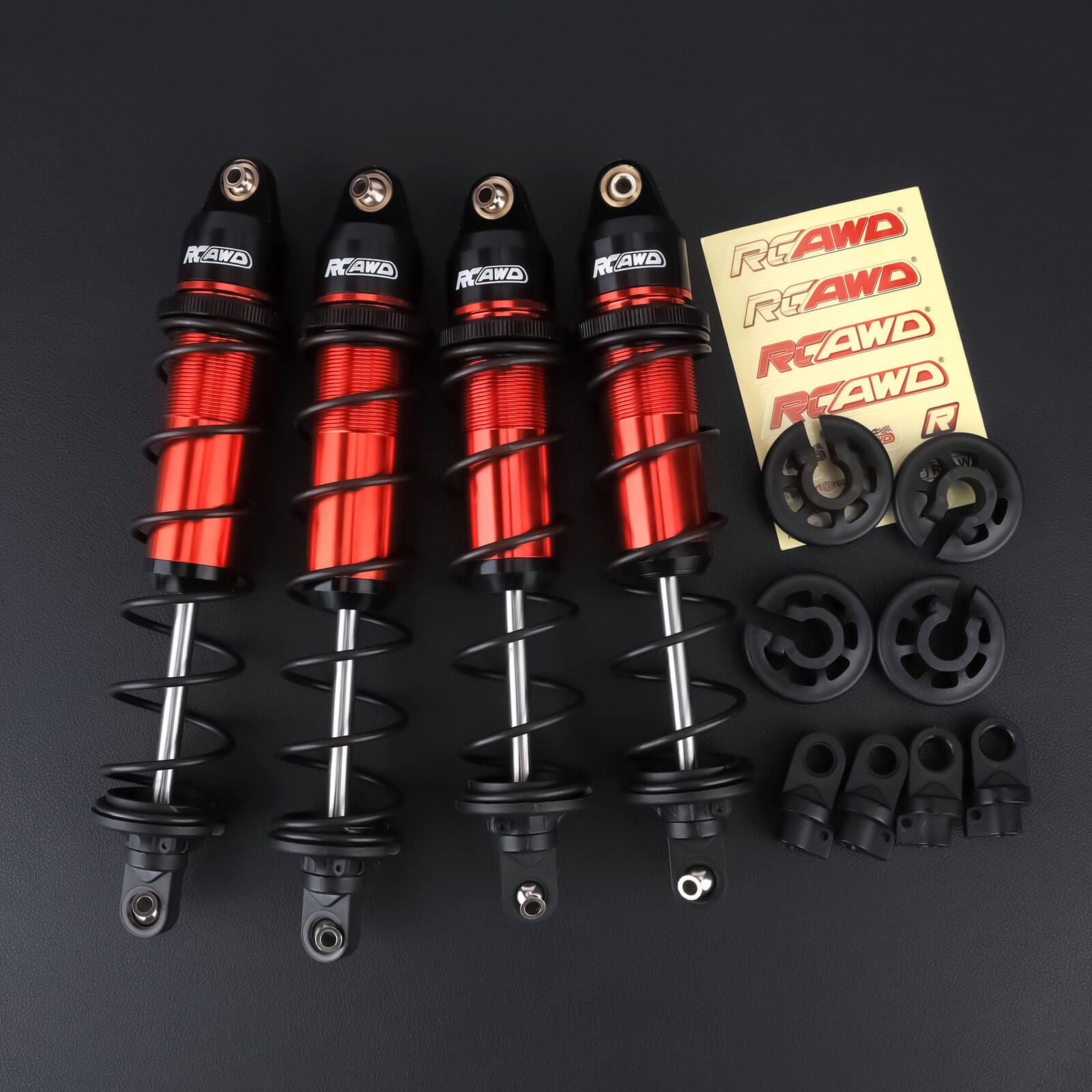 RCAWD ARRMA 8S Red RCAWD ARRMA 1/5 Kraton 6mm Axle Front Rear Shocks Absorber Set