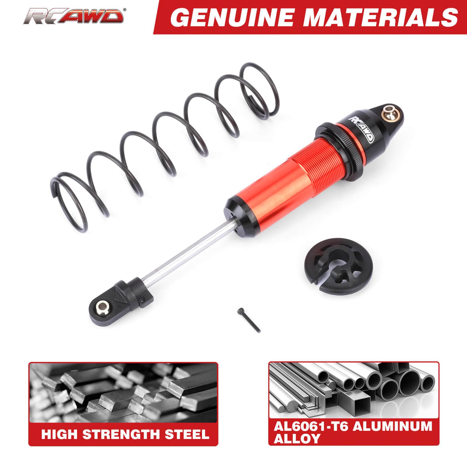 RCAWD ARRMA 8S Red RCAWD ARRMA 1/5 Kraton 6mm Axle Front Rear Shocks Absorber Set