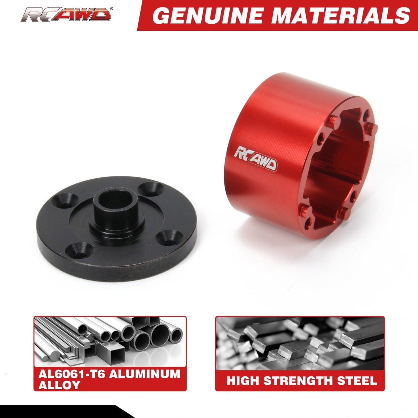 RCAWD ARRMA 8S Red RCAWD Arrma 1/5 Kraton Outcast 8S Alloy Diff Case Set ARA310975R