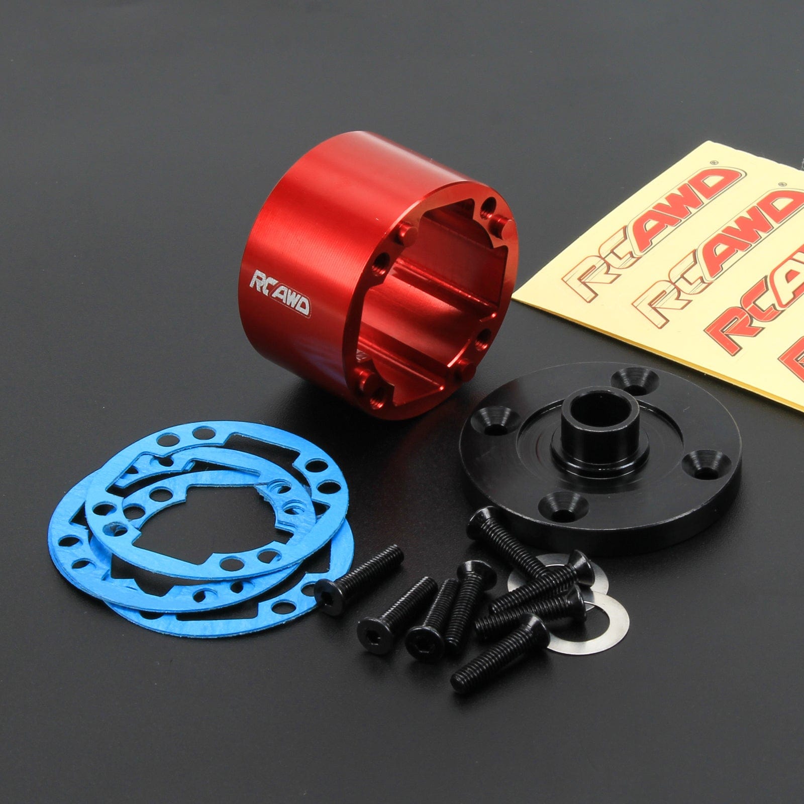 RCAWD ARRMA 8S Red RCAWD Arrma 1/5 Kraton Outcast 8S Alloy Diff Case Set ARA310975R