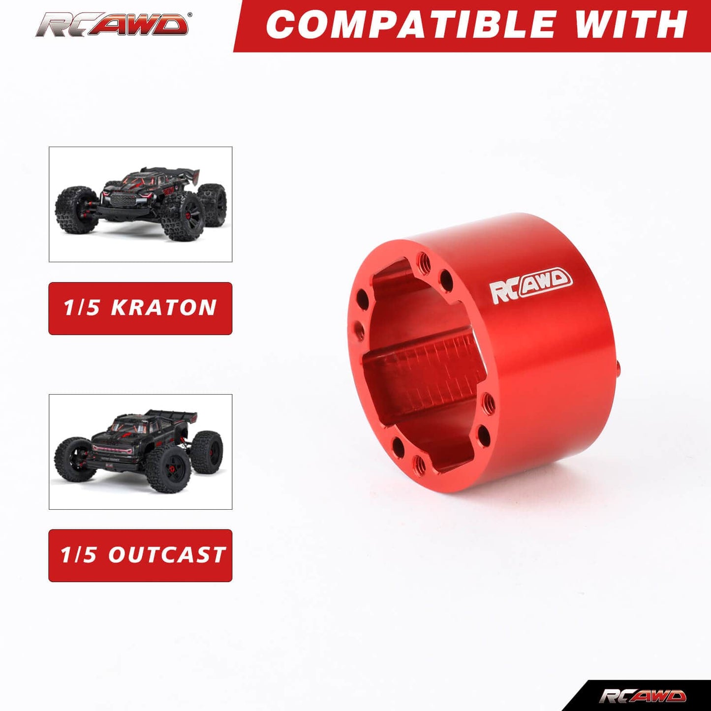 RCAWD ARRMA 8S Straight Bevel Gear Kit RCAWD Arrma 1/5 Kraton Outcast 8S Diff Straight Bevel Gear Kit with Metal Diff Housing