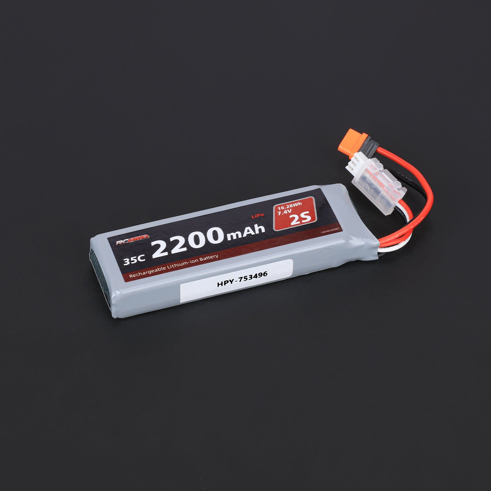 RCAWD Arrma GROM 7.4V 2200MAH 16.28Wh 35C 2S RCAWD Arrma Grom 2S 7.4V 2200mAh Battery Set With IC2 Plug
