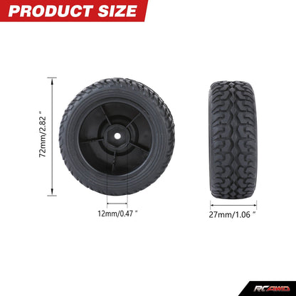 RCAWD Arrma GROM B3 RCAWD 38g/pc 72MM Nylon Wheel Rim Rubber Tires Set For Arrma 1/18 Typhon Grom Mega