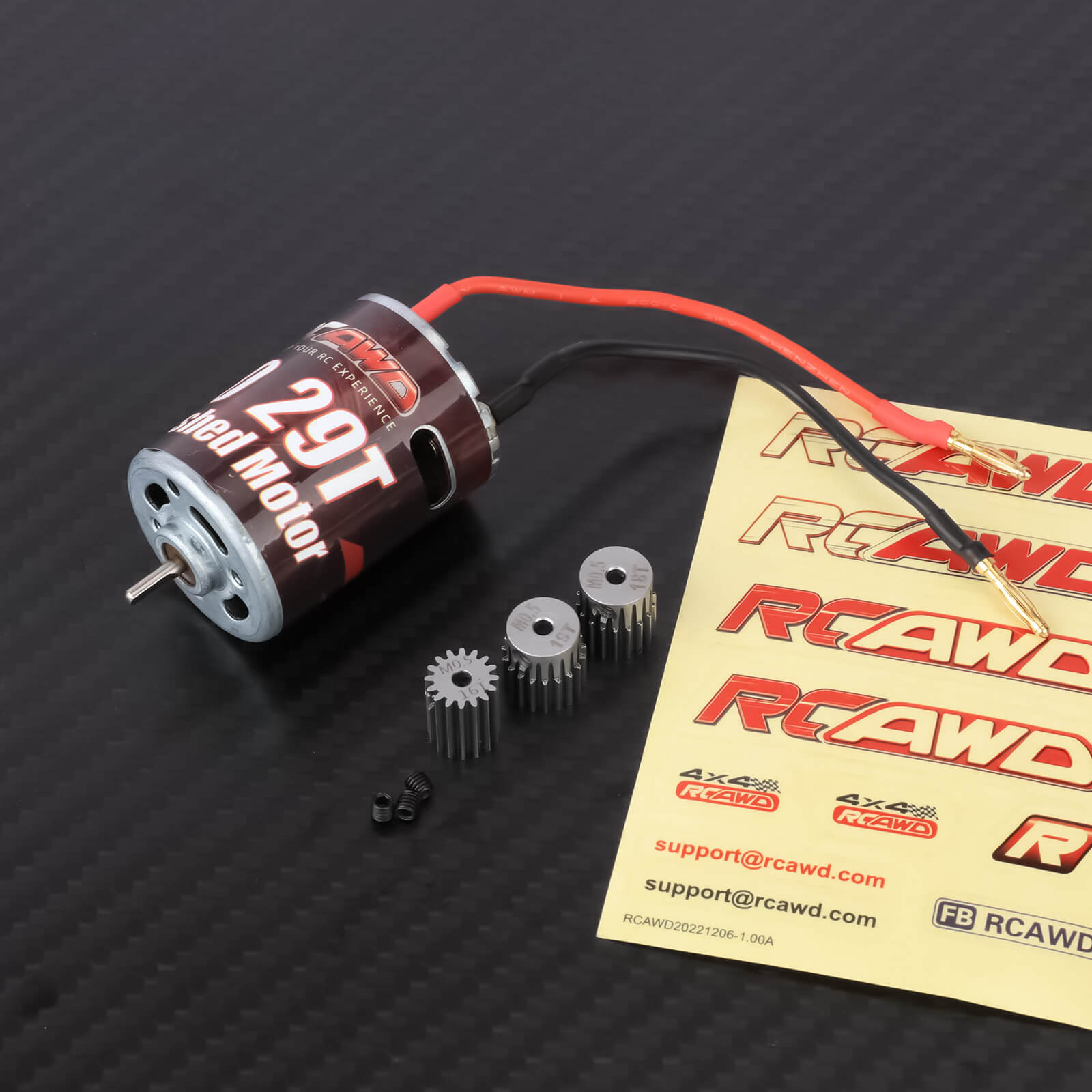 RCAWD Arrma GROM Motor with Gear RCAWD ARRMA GROM 29T 380 Brushed Motor with Pinion Gear Motor Mount