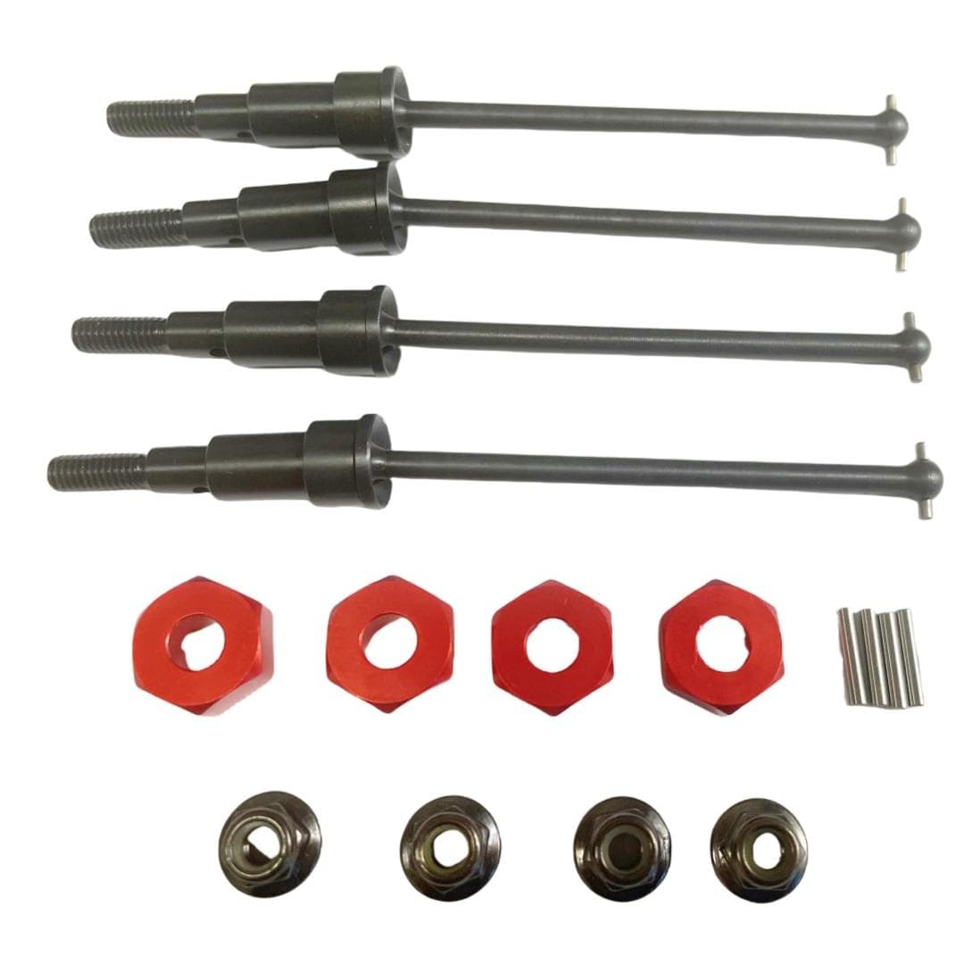 RCAWD Arrma GROM Only CVD Drive Shaft / Red RCAWD ARRMA TYPHON GROM 10mm Wider Suspension Arms Set with Steering Parts