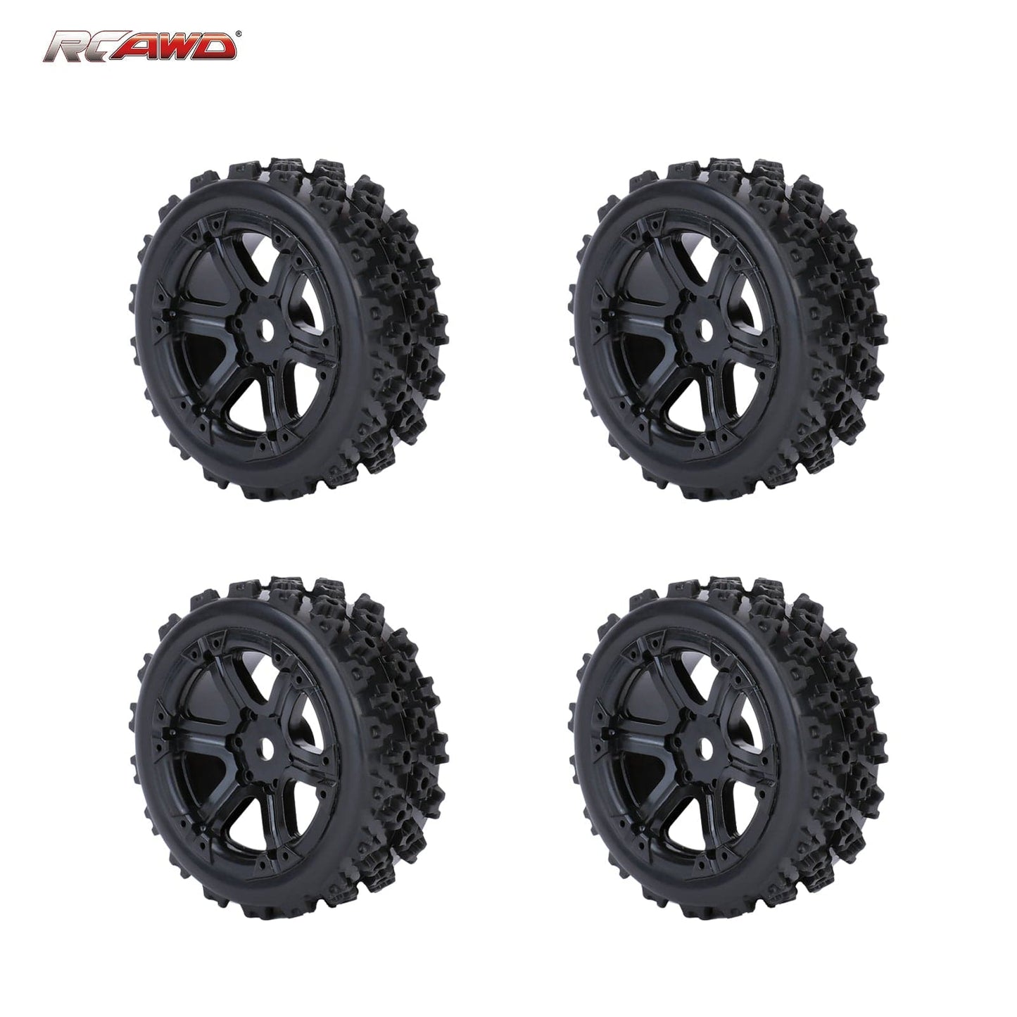 RCAWD Arrma GROM RCAWD 38g/pc 72MM Nylon Wheel Rim Rubber Tires Set For Arrma 1/18 Typhon Grom Mega