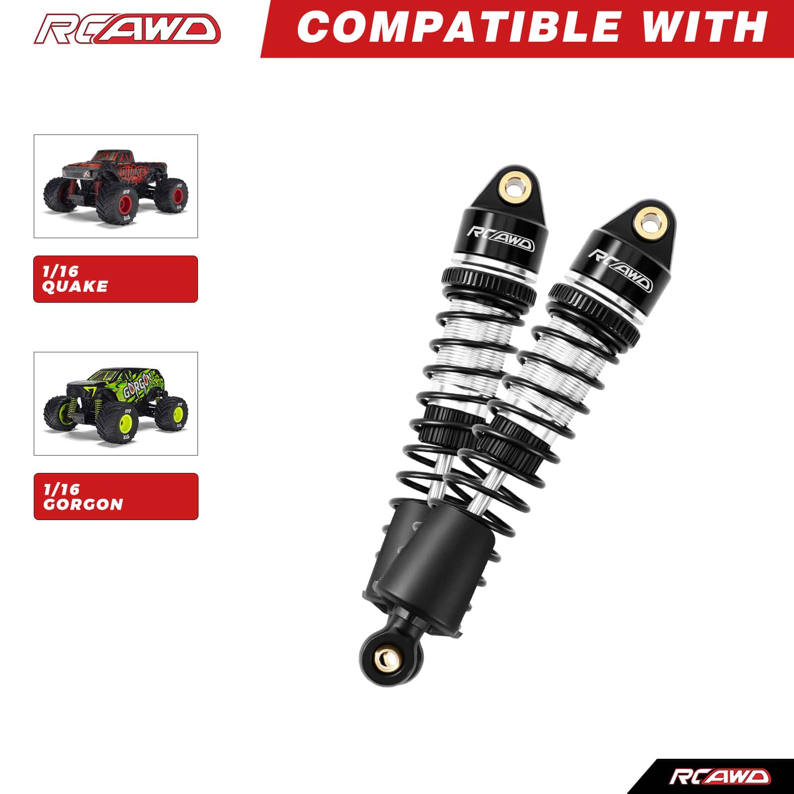 RCAWD Arrma GROM RCAWD ARRMA GORGON QUAKE GROM 71MM Front Rear Shocks Absorber