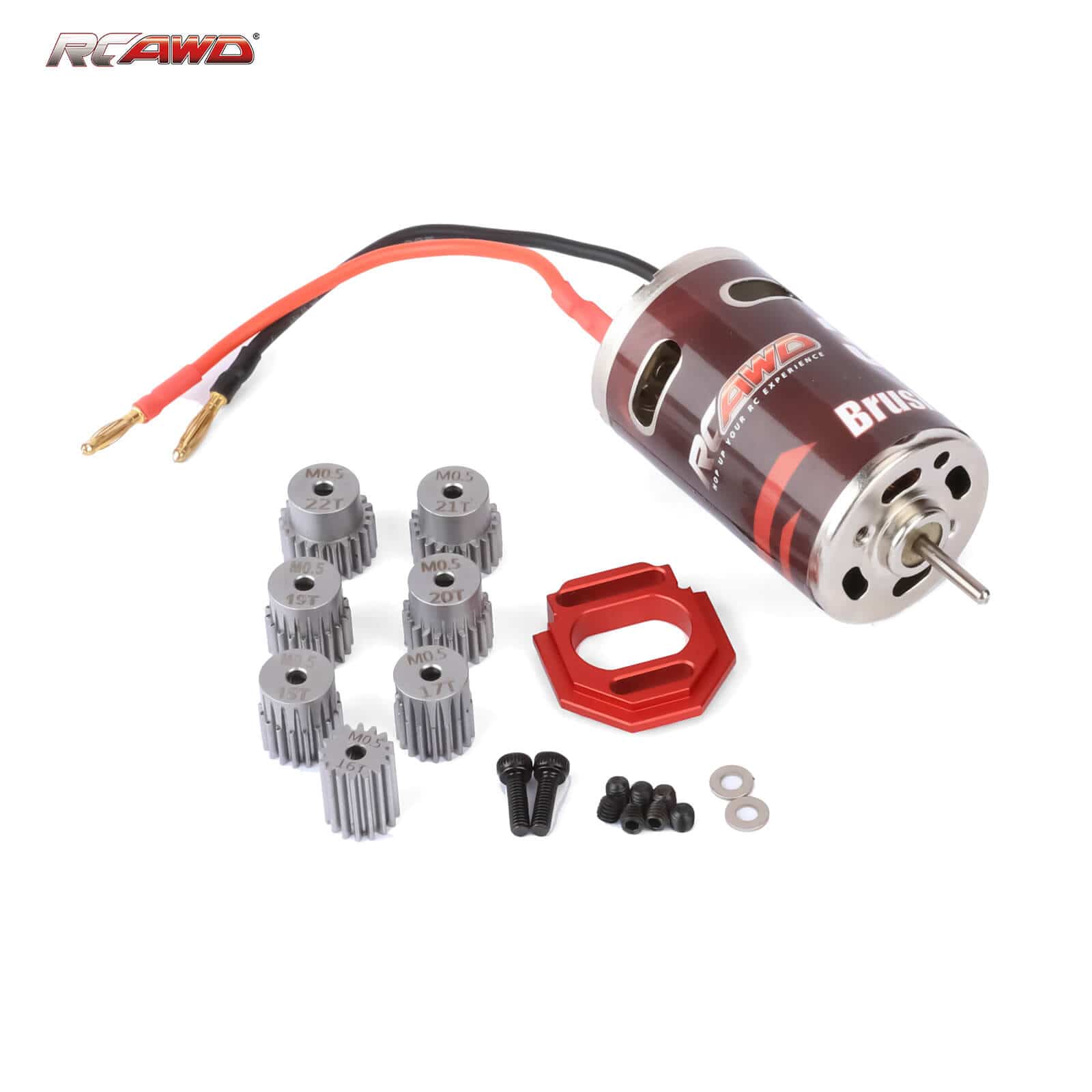 RCAWD 28T 390 Brushed Motor with Motor Gear Motor Mount For Arrma
