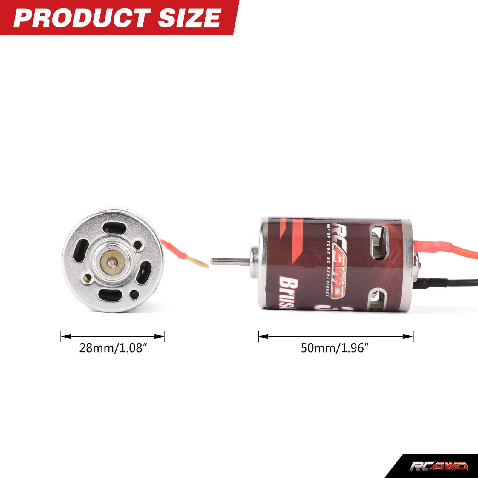 RCAWD 28T 390 Brushed Motor with Motor Gear Motor Mount For Arrma