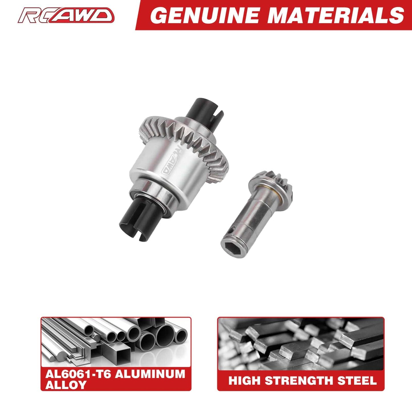 RCAWD Arrma GROM RCAWD ARRMA Grom 30T Front Rear Oil Filled Differential Assembly With 12T Input Gear Silver