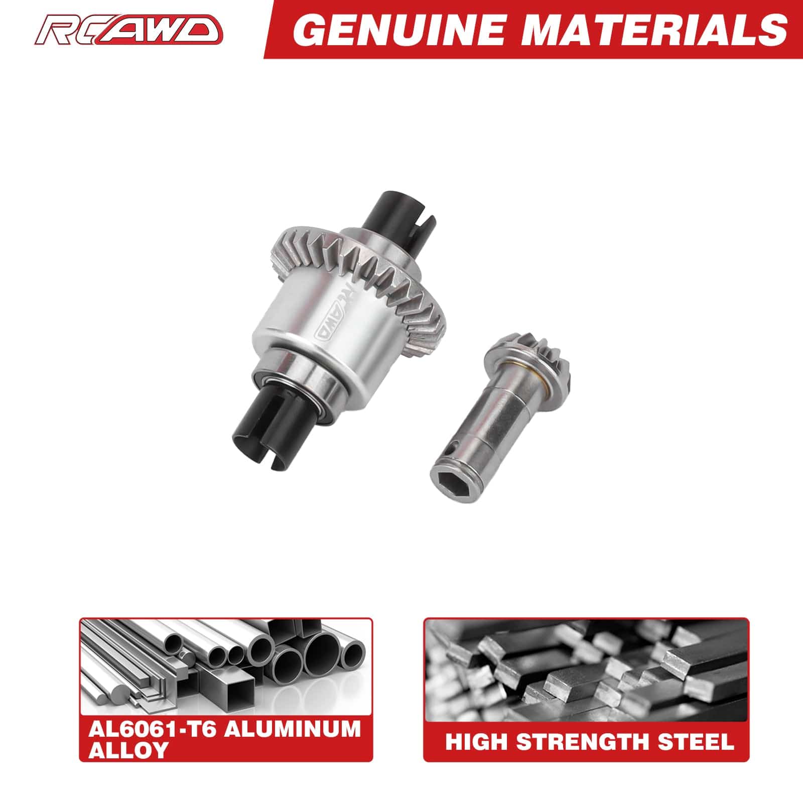 RCAWD Arrma GROM RCAWD ARRMA Grom 30T Front Rear Oil Filled Differential Assembly With 12T Input Gear Silver