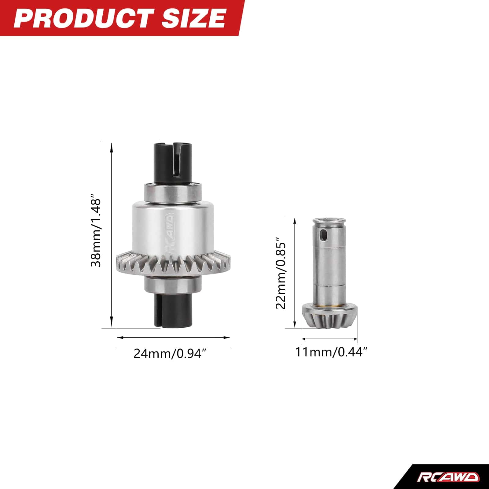RCAWD Arrma GROM RCAWD ARRMA Grom 30T Front Rear Oil Filled Differential Assembly With 12T Input Gear Silver