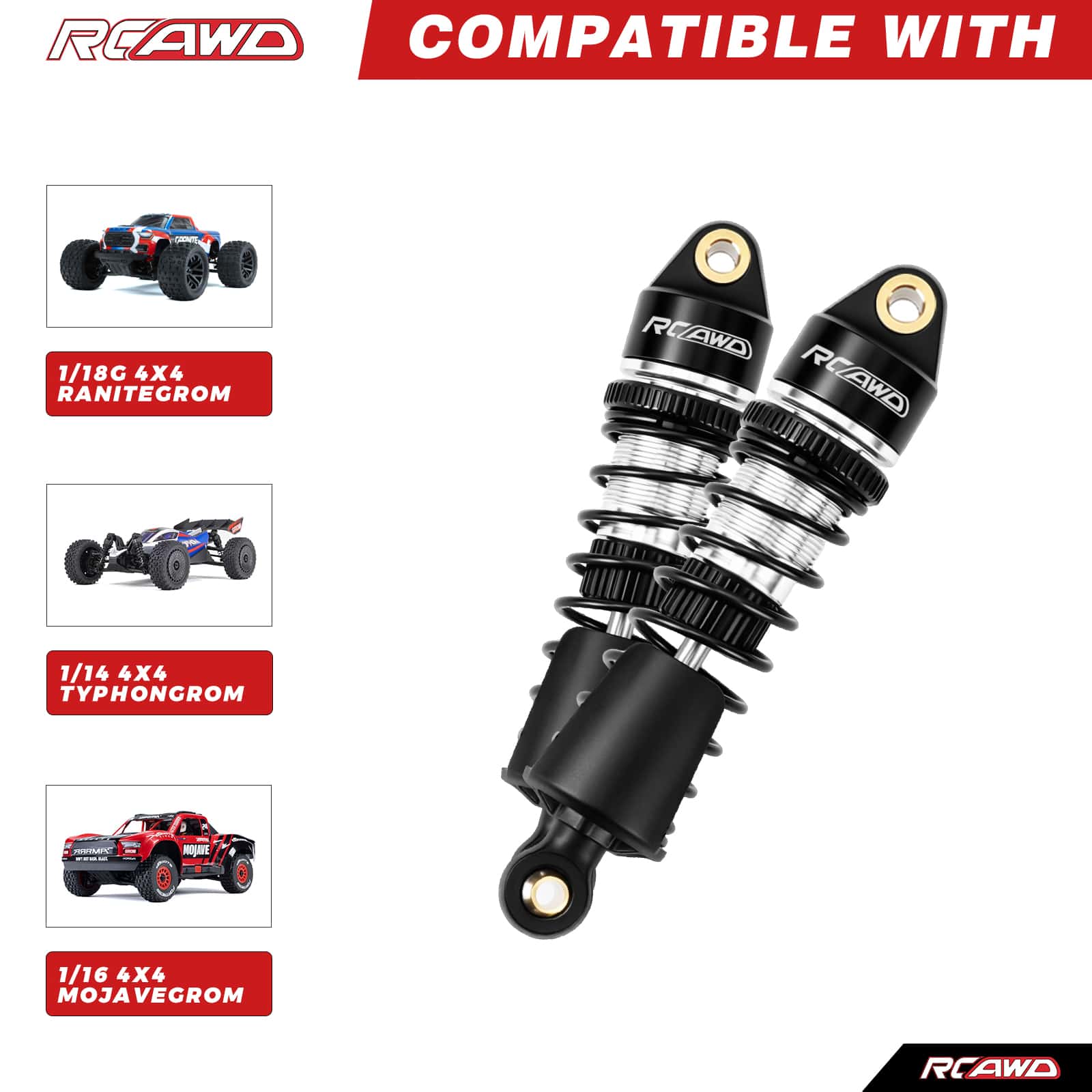 RCAWD Arrma GROM RCAWD ARRMA GROM 58MM Front Rear Shocks Absorber