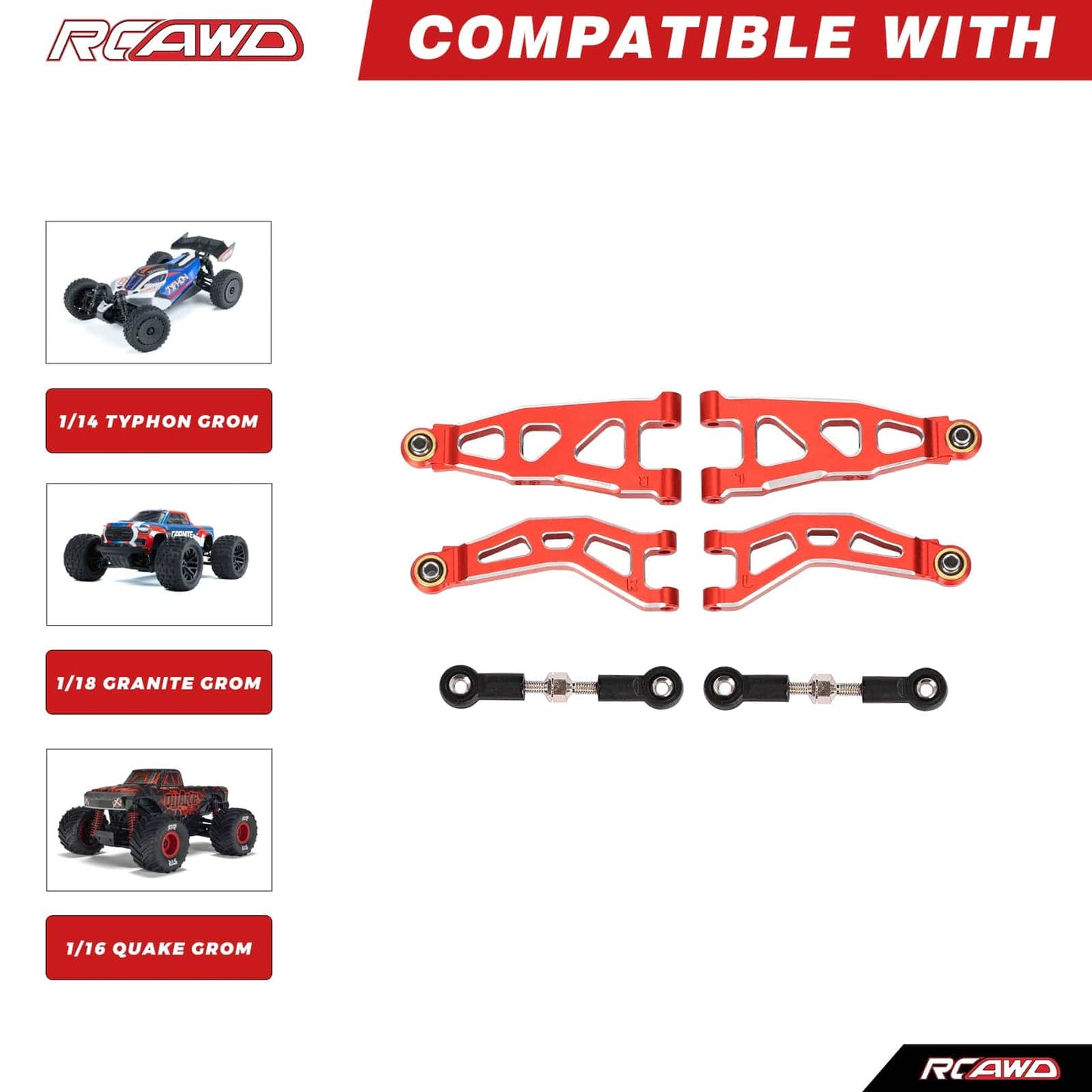 RCAWD Arrma GROM RCAWD ARRMA GROM Front Suspension Arms Set