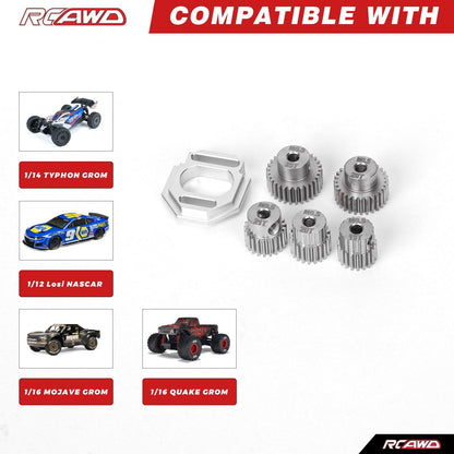 RCAWD Arrma GROM RCAWD ARRMA GROM Motor Mount Set with M0.5 3.2 Bore 16T 17T 18T 19T 20T Pinion Gears