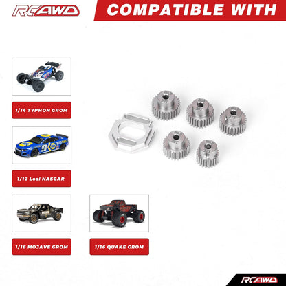 RCAWD Arrma GROM RCAWD ARRMA GROM Motor Mount Set with M0.5 3.2 Bore 22T 26T 27T 28T 29T Pinion Gears