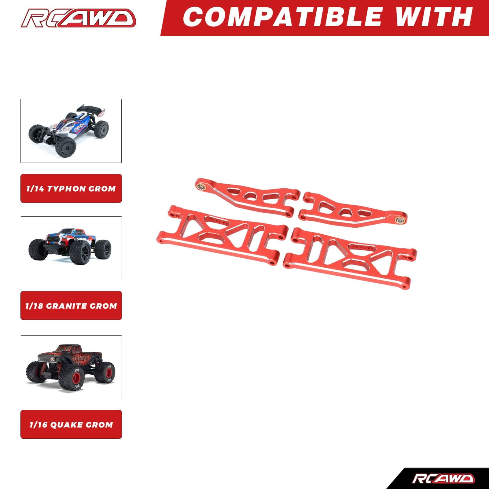 RCAWD Arrma GROM RCAWD ARRMA GROM Rear Suspension Arms Set