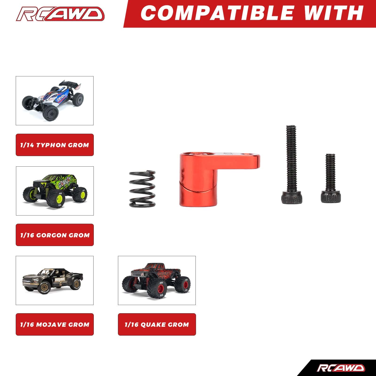 RCAWD Arrma GROM RCAWD ARRMA MOJAVE Grom Adjustable 20T Buffer Servo Arm