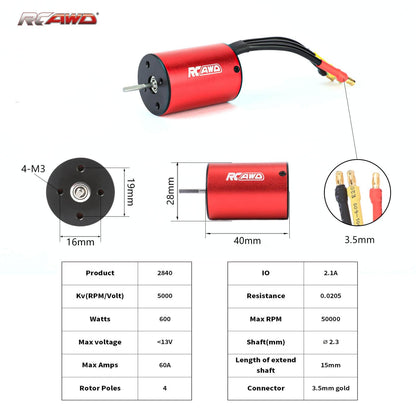 RCAWD Arrma GROM RCAWD Multi Channel RC Transmitter and Waterproof Receiver Set with Brushless Motor